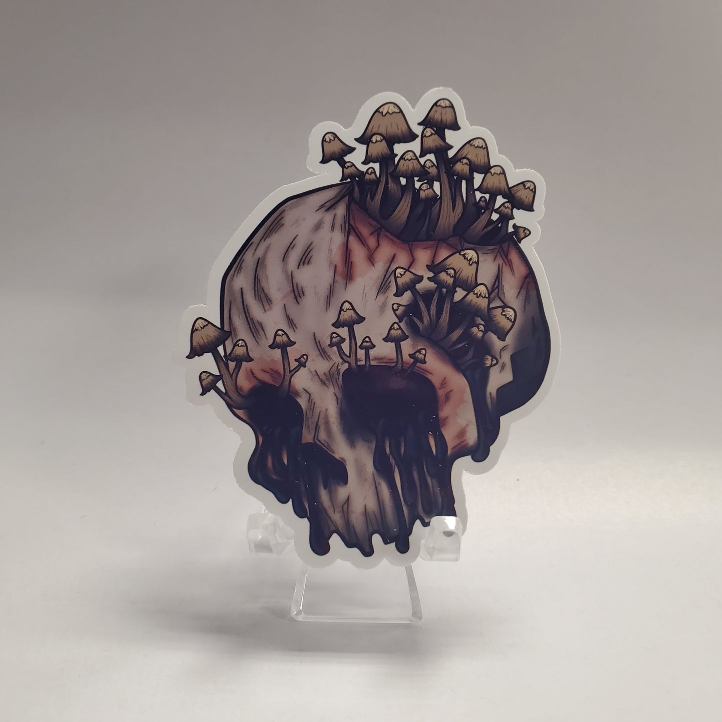 Sticker - Skull With Inky Caps
