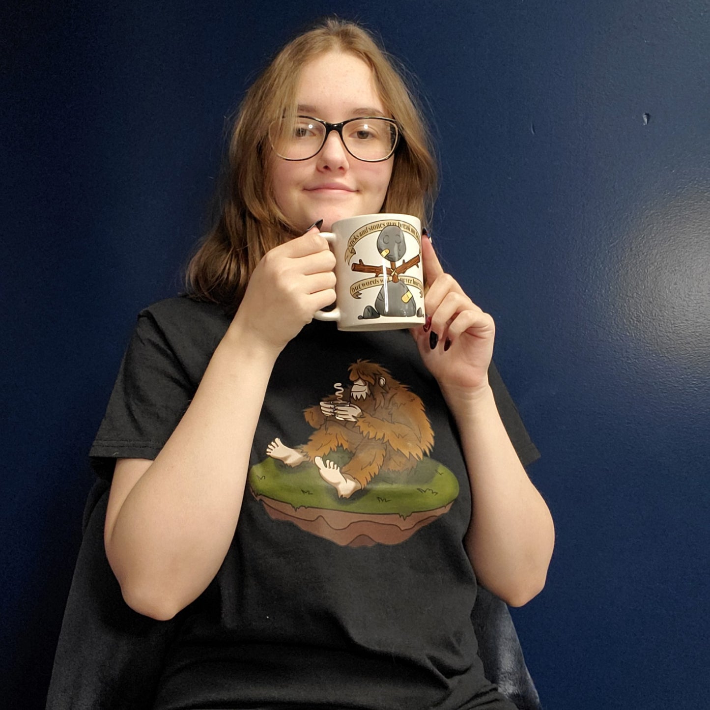 T-Shirt, Bigfoot with Coffee